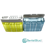 Caja De Acrílico ROGIN Para Esterilizado de Limas  Colores: Amarillo y Azul.  Para 19 instrumentos.  Uso: Ortodoncia, Dental, Odontología.